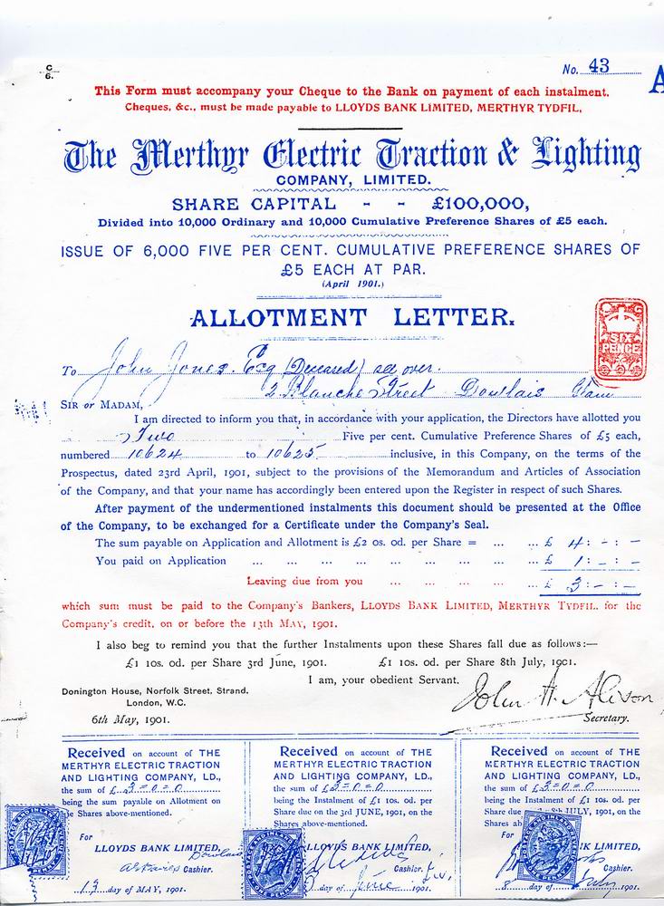  - MerthyrTydfil_Tramcars_ShareAllotmentCert